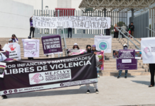 Colectivas de Puebla protestan contra violencia vicaria en el Poder Judicial