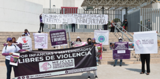 Colectivas de Puebla protestan contra violencia vicaria en el Poder Judicial