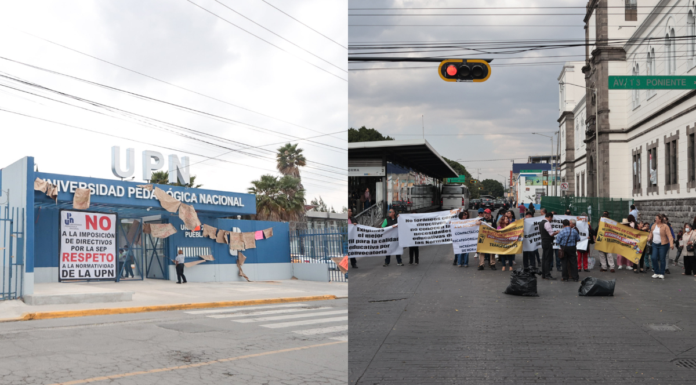 Dos manifestaciones de normalistas provocan afectaciones viales en Puebla