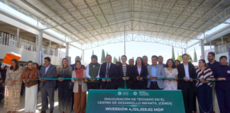 Inauguran techado en el CENDI de San Martín Texmelucan