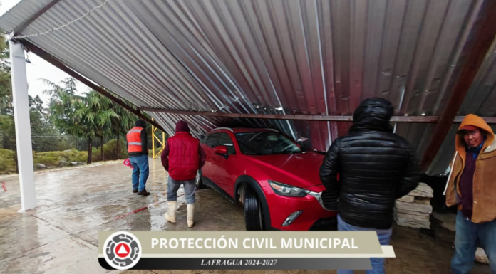 Fuerte granizada colapsa techo de primaria en Lafragua