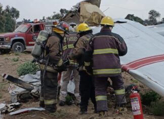 Protección Civil de Puebla atiende accidente de avioneta en Huejotzingo