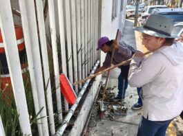 Realizan faena comunitaria en Casa del Abue de San Pedro Cholula