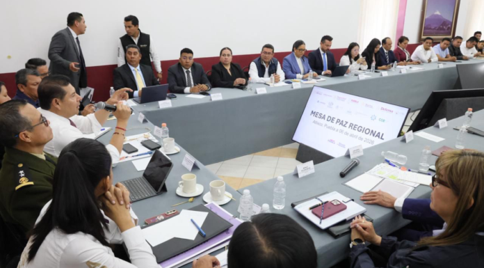 Armenta encabeza Mesa Regional de Construcción de Paz en Atlixco