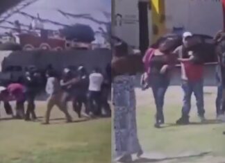VIDEO: Regidores y familiares protagonizan pelea a golpes en Hueyotlipan