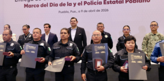 Reconocen a elementos en el Día del Policía Estatal Poblano