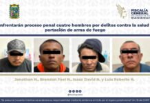 Enfrentan proceso penal cuatro hombres por posesión de drogas y armas