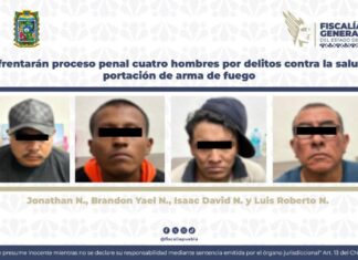 Enfrentan proceso penal cuatro hombres por posesión de drogas y armas