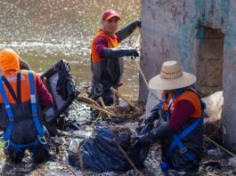 Limpia realiza jornada de limpieza en vaso regulador Puente Negro