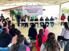 Rosalío Zanatta encabeza asamblea de Obra Comunitaria en Zoquitlán