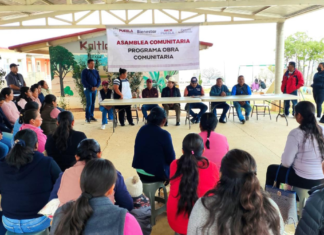 Rosalío Zanatta encabeza asamblea de Obra Comunitaria en Zoquitlán