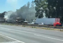 Grupo armado vandaliza obras en la autopista México-Puebla