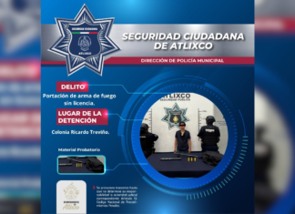 Capturan a hombre por portar arma hechiza en Atlixco