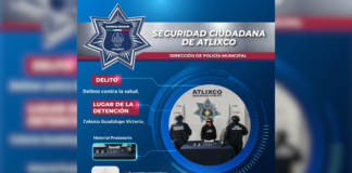 Detienen a hombre con presuntas drogas en vía pública de Atlixco