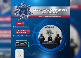 Detienen a hombre con presuntas drogas en vía pública de Atlixco