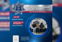 Caen tres personas por lesiones dolosas en Atlixco