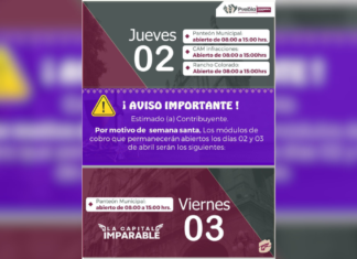 Anuncian horarios en cajas de Tesorería por Semana Santa