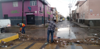 San Pedro Cholula atiende inundaciones y obstrucciones en coladeras