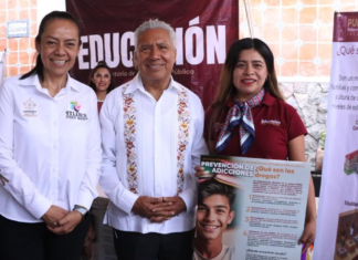 Ariadna Ayala recibe al secretario de Educación en jornada ciudadana