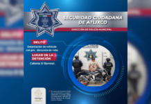 SSC Atlixco asegura motocicleta robada y detiene a una persona