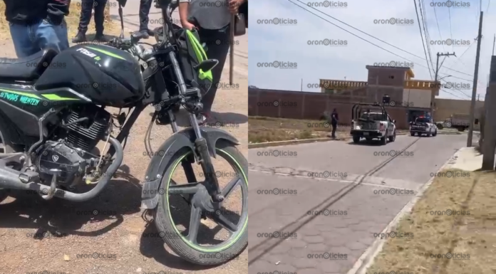Retienen a presuntos ladrones de motocicleta en Coronango