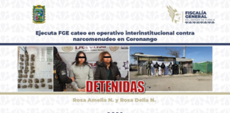 Cateo deja dos detenidas y droga asegurada en Coronango