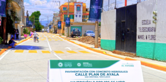 Inauguran pavimentación de la calle Plan de Ayala en Texmelucan