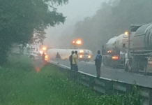 Volcadura e incendio de camión bloquea la México–Tuxpan