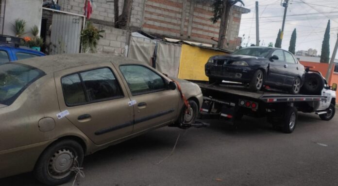 SSC Cholula retira vehículos abandonados en Santiago Momoxpan