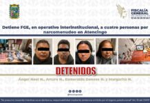 Caen cuatro presuntos narcomenudistas tras operativo en Chietla