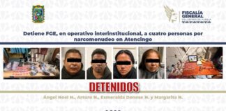 Caen cuatro presuntos narcomenudistas tras operativo en Chietla