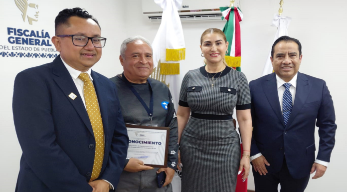 CAETO BUAP recibe reconocimiento por parte de la FGE