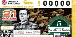 Lotería Nacional realiza sorteo especial por Batalla de Puebla