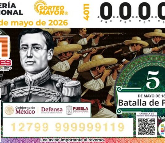 Lotería Nacional realiza sorteo especial por Batalla de Puebla