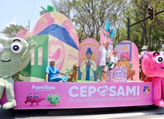 CEPOSAMI y Casas Carmen Serdán participan en desfile del 5 de Mayo