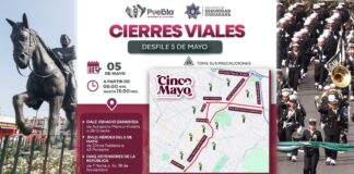 Cierres viales por desfile del 5 de Mayo iniciarán desde las 6:00 horas