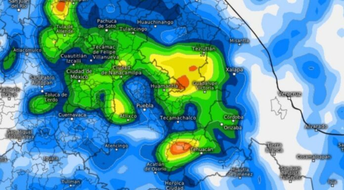 Frente Frío generará lluvias intensas en Puebla del 10 al 12 de mayo