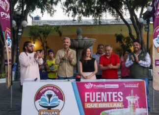 Puebla capital realiza mantenimiento integral a fuente Luis Donaldo Colosio