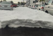 Granizo acumulado afecta espacios deportivos en Puebla