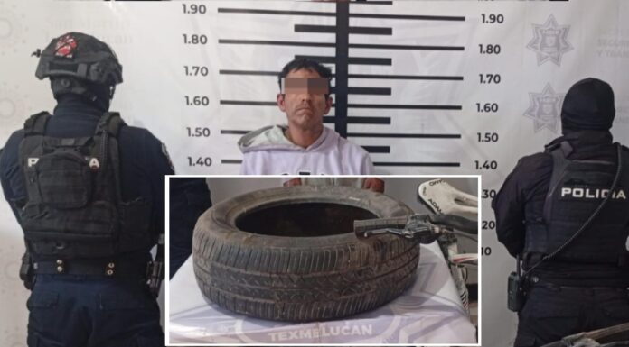 Detienen a presunto ladrón en Texmelucan; arrojó llanta a policías