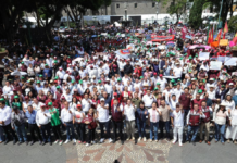 Miles de poblanos respaldan a Sheinbaum desde el Zócalo de Puebla