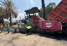 Avanza rehabilitación de calles con “Tren Capitalino de Pavimentación”