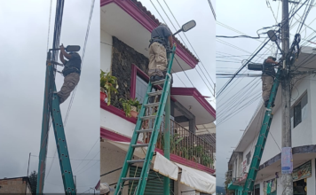 Zacatlán interviene alumbrado público en calle de Cuautilulco