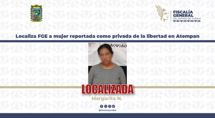 FGE ubica a mujer que habría fingido su secuestro en Atempan