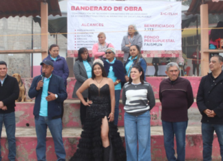 Bety Sánchez arranca obra de techado comunitario en Atzingo