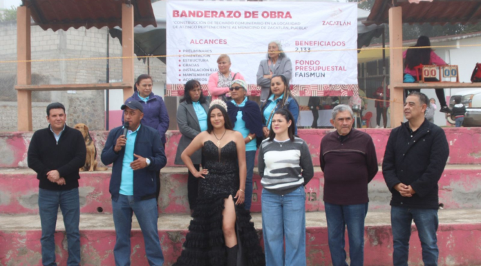 Bety Sánchez arranca obra de techado comunitario en Atzingo