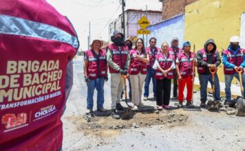 San Pedro Cholula mantiene módulos de bacheo en juntas auxiliares