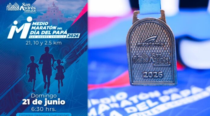 San Andrés Cholula anuncia cierres viales por el Medio Maratón del Día del Papá