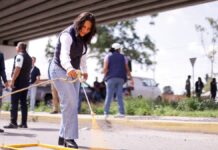Lupita Cuautle encabeza Jornada de Limpieza Comunitaria en Acatepec