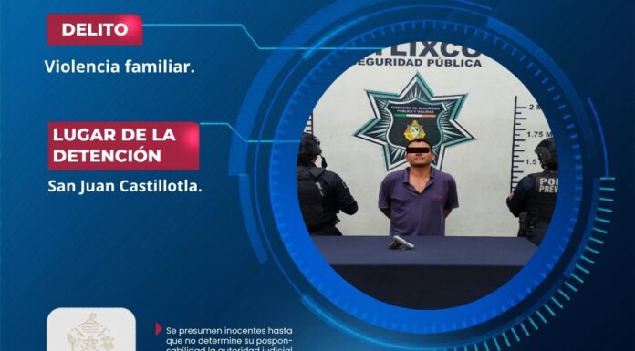 Detienen a hombre tras amenazar a su expareja en Atlixco
